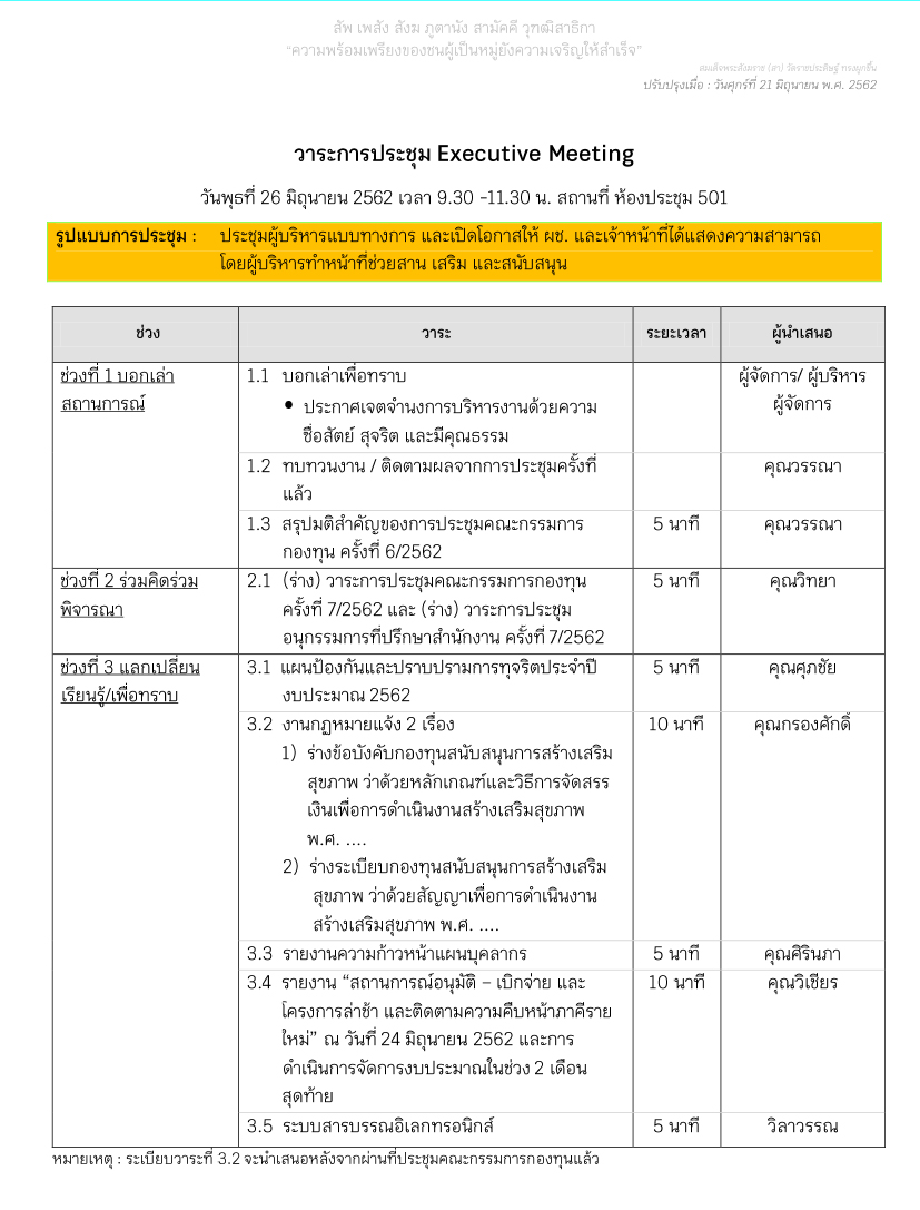 การแต่งตั้งคณะอนุกรรมการด้านการประเมินการบริหารจัดการที่ดี ประจำปีงบประมาณ 2562