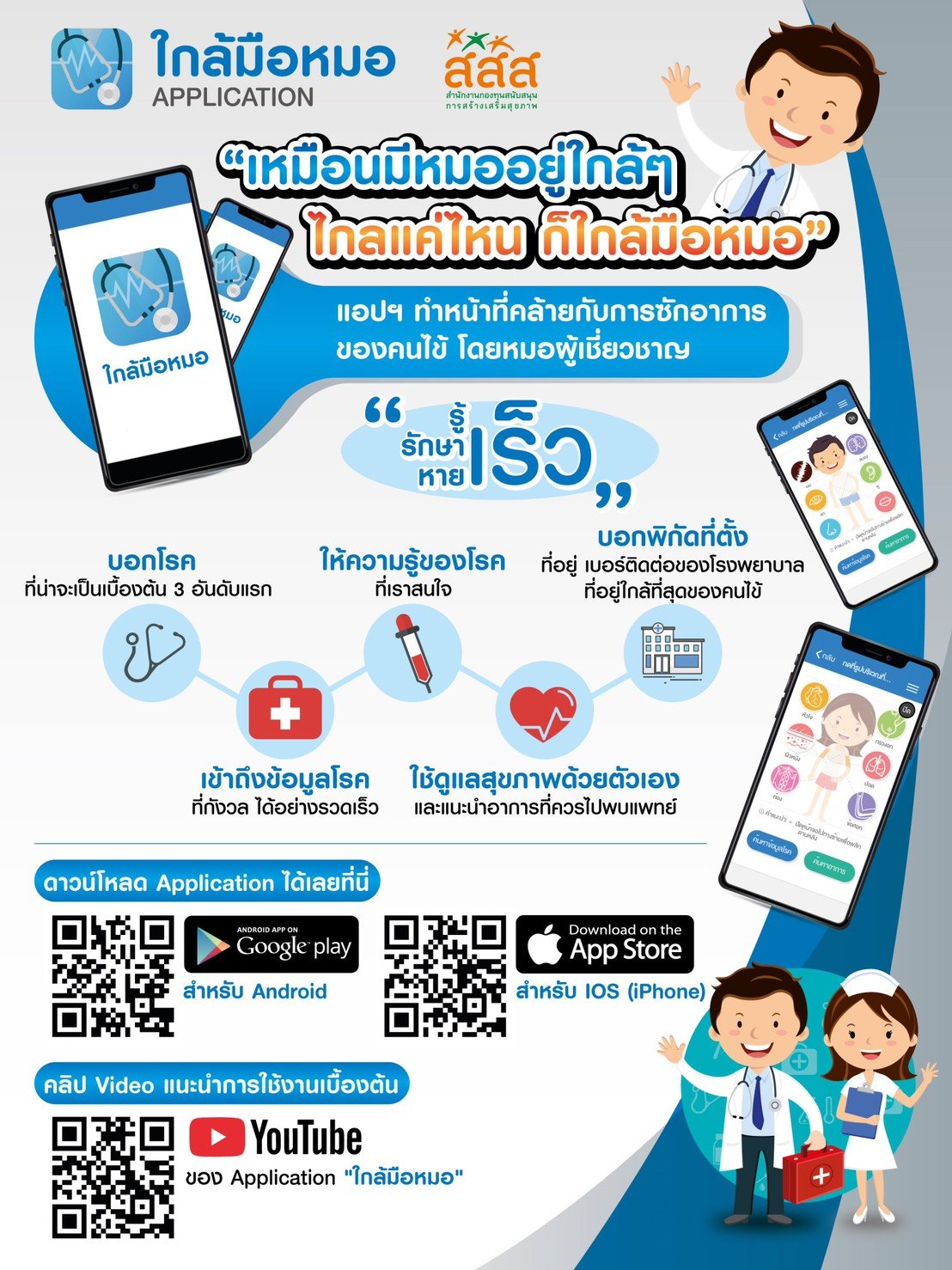 ชวนโหลดแอปฯ ใกล้มือหมอ คัดกรองโรคเบื้องต้น thaihealth