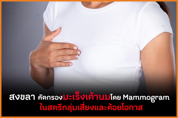สงขลา คัดกรองมะเร็งเต้านมโดย Mammogram ในสตรีกลุ่มเสี่ยงและด้อยโอกาส thaihealth