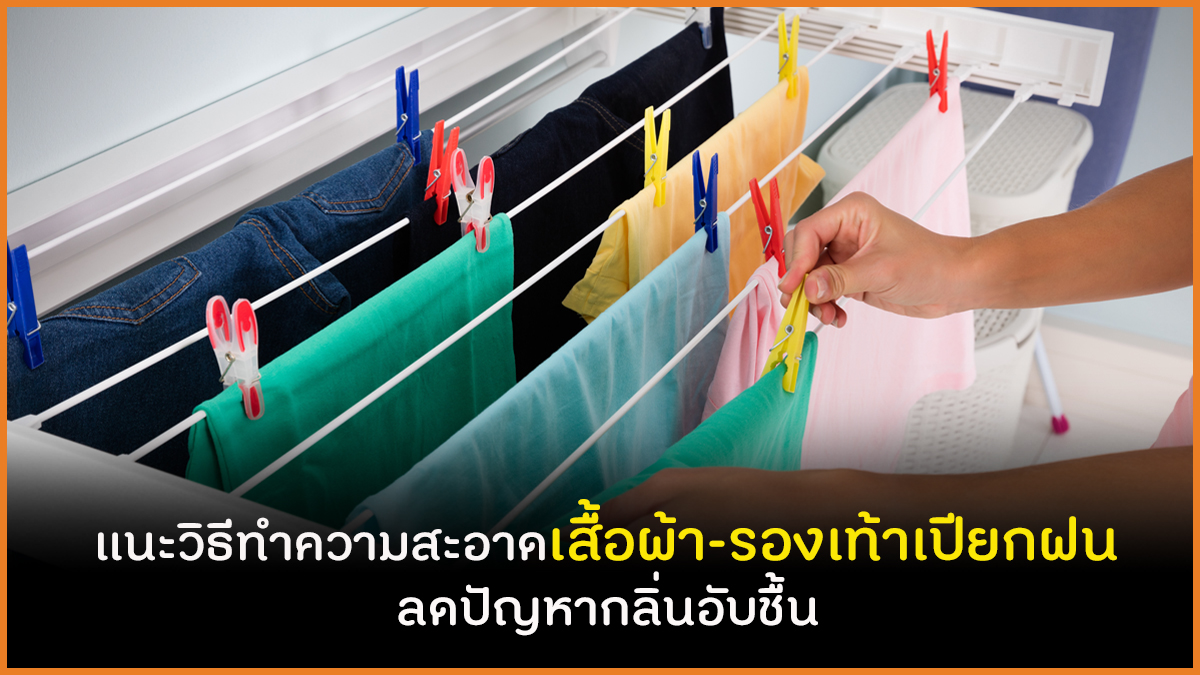 แนะวิธีทำความสะอาดเสื้อผ้า-รองเท้าเปียกฝน ลดปัญหากลิ่นอับชื้น thaihealth