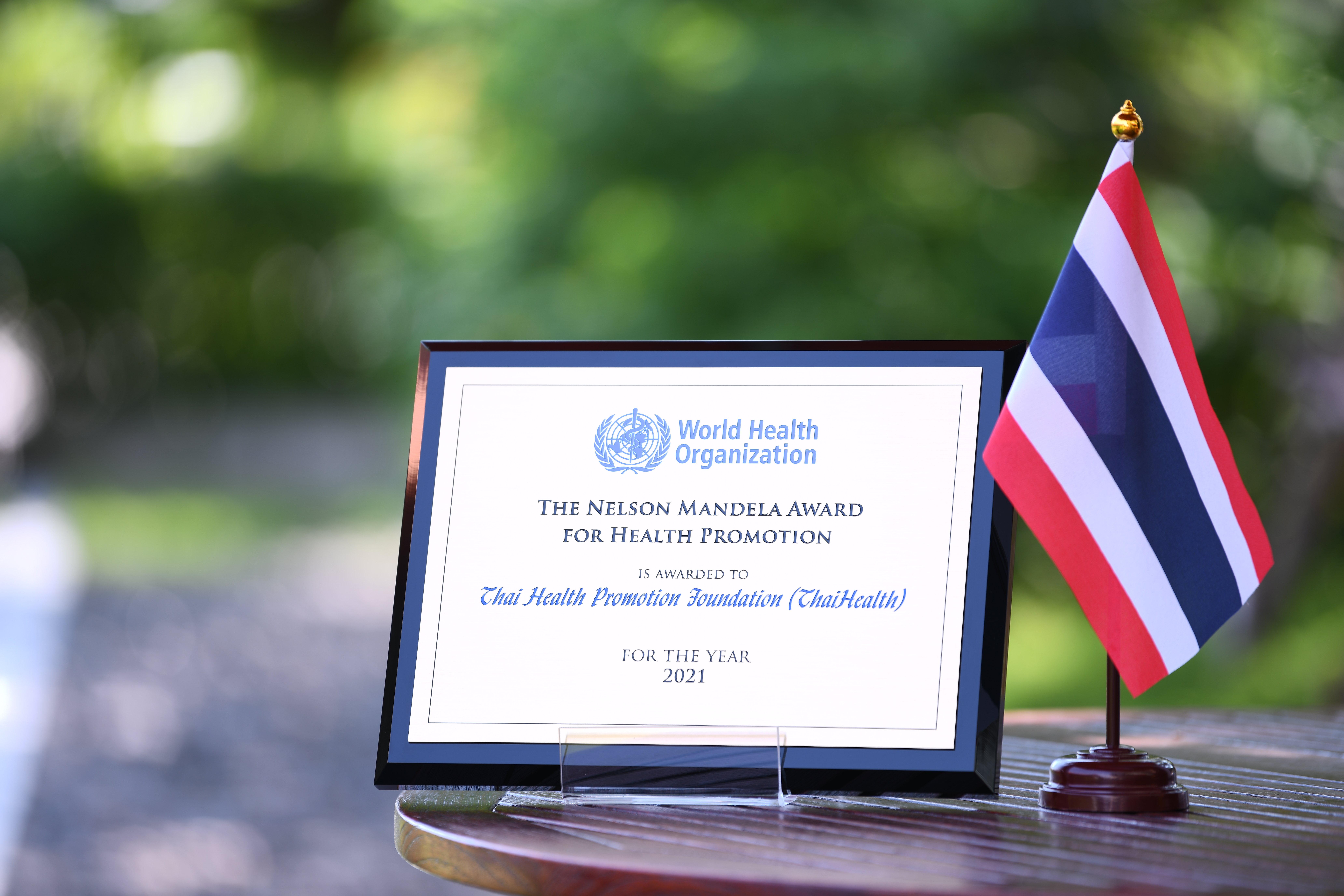WHO มอบรางวัลเนลสัน แมนเดลา ยกย่อง สสส. ผู้นำสร้างเสริมสุขภาพของโลก thaihealth