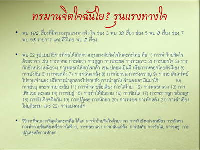 รายงานผลการศึกษา “ความรุนแรงในละครไทย ปี 2551”