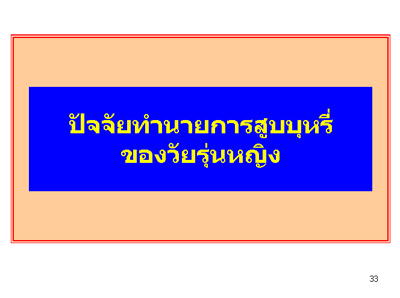 การสำรวจพฤติกรรมการสูบบุหรี่ของวัยรุ่นหญิงไทย ปี พ.ศ. 2551