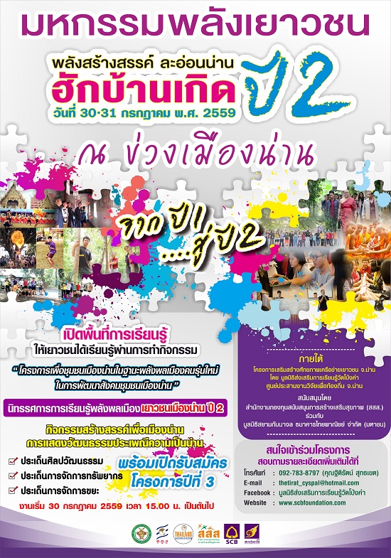 รวม 'พลังสร้างสรรค์ละอ่อนน่าน ฮักบ้านเกิด'  thaihealth
